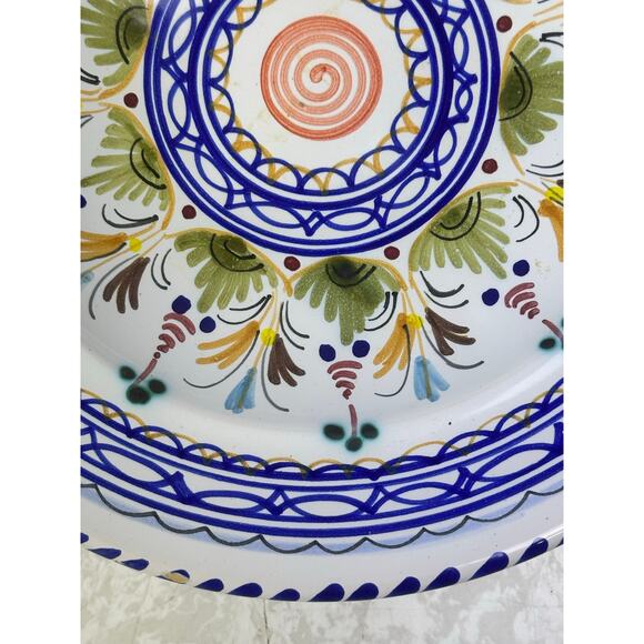 Vibrant Beautiful Spanish Pottery Hand Painted Signed 8.25" Bowl/Wall Art - Picture 6 of 8